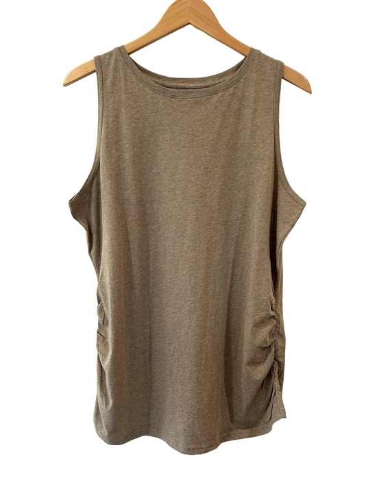 Pact Tops - Pact Maternity Tank Top XL stucco heather Organic Cotton ruched NWOT